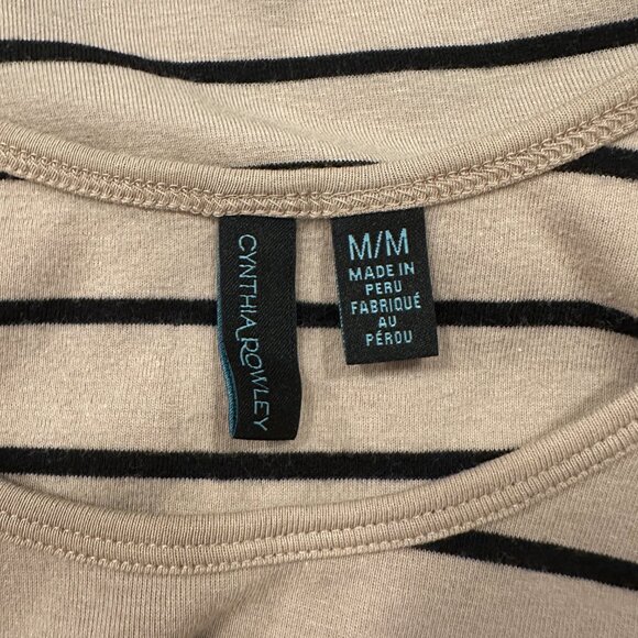 Cynthia Rowley Tank Top Beige Womens Size M Striped - Picture 4 of 6